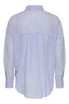 JDY - Skjorte - Paige L/S Loose EMB. Shirt - Cloud Dancer/Blue Stripe & Multi EMB