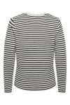 JDY - Bluse - Pisa L/S Print Top - Cloud Dancer/New Stripe Black Heart