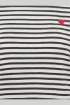 JDY - Bluse - Pisa L/S Print Top - Cloud Dancer/New Stripe Black Heart