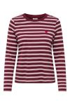 JDY - Bluse - Pisa LS Print Top - Windsor Wine/Chelsea Stripe Heart
