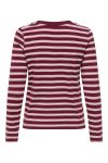 JDY - Bluse - Pisa LS Print Top - Windsor Wine/Chelsea Stripe Heart