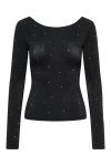JDY - Top - Prime L/S Deep Back Top - Black