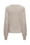 JDY - Strik - JDY Rue Glitter L/S Boat Pullover KNT Noos - Chateau Gray/Melange