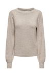 JDY - Strik - JDY Rue Glitter L/S Boat Pullover KNT Noos - Chateau Gray/Melange