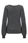 JDY - Strik - JDY Rue Glitter L/S Boat Pullove KNT Noos - Dark Grey Melange