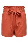 JDY - Shorts - JDY Say MW Linen Shorts - Hot Sauce