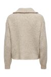JDY - Cardigan - JDY Silja L/S Zip Cardigan - Oatmeal/Melange