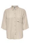 JDY - Skjorte - JDY Divya 3/4 Loose Shirt - Sandshell