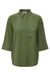 JDY - Skjorte - JDY Divya Life 3/4 Striped Shirt - Winter Moss