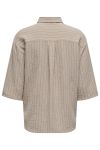 JDY - Skjorte - JDY Divya Life 3/4 Striped Shirt - Beige