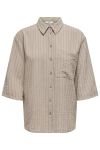 JDY - Skjorte - JDY Divya Life 3/4 Striped Shirt - Beige