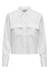 JDY - Skjorte - JDY Lili L/S Short Pocket Shirt - Bright White