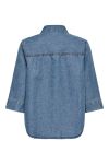 JDY - Skjorte - JDY Trixie 3/4 Loosechambray Shirt - Medium Blue Denim