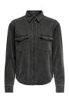 JDY - Skjorte - Jdy Stine Stone Ls Shirt - Black Denim