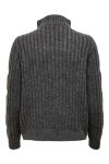 JDY - Strik - JDY Andrea L/S Zip Cable Pullover - Dark Grey Melange