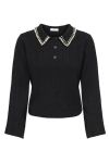 JDY - Strik - April Life L/S Pearl Collar - Black