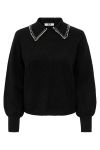 JDY - Strik - JDY Aubray Life L/S Pearl Pullover Knit - Black