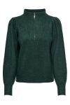 JDY - Strik - Elanor Mia L/S Zip - Bracken Melange 