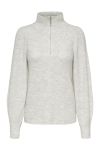 JDY - Strik - Elanor Mia L/S Zip - Cloud Dancer