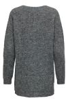 JDY - Strik - JDY Ingeborg Ada Life L/S Long Pullover Knit - Dark Grey Melange