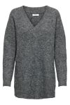 JDY - Strik - JDY Ingeborg Ada Life L/S Long Pullover Knit - Dark Grey Melange