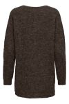 JDY - Strik - JDY Ingeborg Ada Life L/S Long Pullover Knit - Chocolate Brown