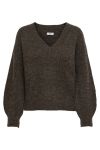 JDY - Strik - JDY Ingeborg ADA Life L/S V-Neck Pull - Chocolate Brown