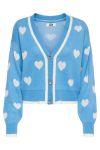 JDY - Strik - JDY Romance L/S JACQ. Short Cardigan Knit - Azure Blue