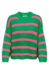 JDY - Strik - JDY Justy LS Stripe Pullover knit - Kelly Green 