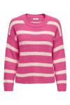 JDY - Strik - JDY Justy L/S Stripe Pullover - Wild Orchid