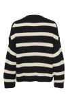 JDY - Strik - JDY Justy L/S Stripe Pullover - Scarab