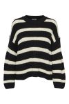 JDY - Strik - JDY Justy L/S Stripe Pullover - Scarab