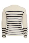 JDY - Strik - JDY Marco L/S Striped Pullover Knit - Cement