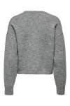 JDY - Strik - JDY Nami Life L/S Sparkle Pullover - Dark Grey Melange