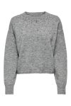 JDY - Strik - JDY Nami Life L/S Sparkle Pullover - Dark Grey Melange