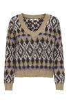 JDY - Strik - Nille Life LS Jacquard Pullover Knt - Beige