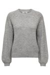 JDY - Strik - JDY Pearl L/S Raglan Pearl Pullover - Light Grey Melange