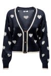 JDY - Strik - JDY Romance L/S JACQ. Short Cardigan Knit - Sky Captain
