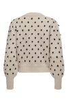JDY - Strik - JDY Sigrid Life L/S On Puff Pull KNT Noos - Cement W. BLACK DOTS