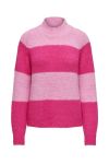 JDY - Strik - JDY Zoey Life L/S Hn Raglan Pul Knt - Fuchsia Fedora/Begonia Pink