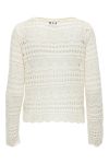 JDY - Bluse - Sun Lay L/S Boatneck Pullover - Eggnog
