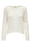 JDY - Bluse - Sun Lay L/S Boatneck Pullover - Eggnog