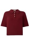JDY - T-shirt - Bodil S/S Collar Pullover - Cabernet