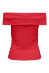 JDY - Top - JDY Fransiska S/S Offshoulder Top - High Risk Red