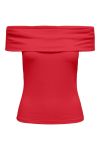 JDY - Top - JDY Fransiska S/S Offshoulder Top - High Risk Red