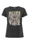 JDY - T-shirt - JDY Farock Life S/S Print Top - Black/Dreamer