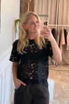 JDY - T-shirt - Vanya S/S Lace Top - Black