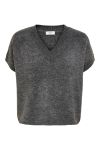 JDY - Vest - Rubi V-neck Vest - Dark Grey Melange