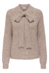 JDY - Strik - Jdyzoey Life L/S Bow Pullover Knt - Chateau Gray