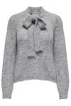 JDY - Strik - Jdyzoey Life L/S Bow Pullover Knt - Light Grey Melange